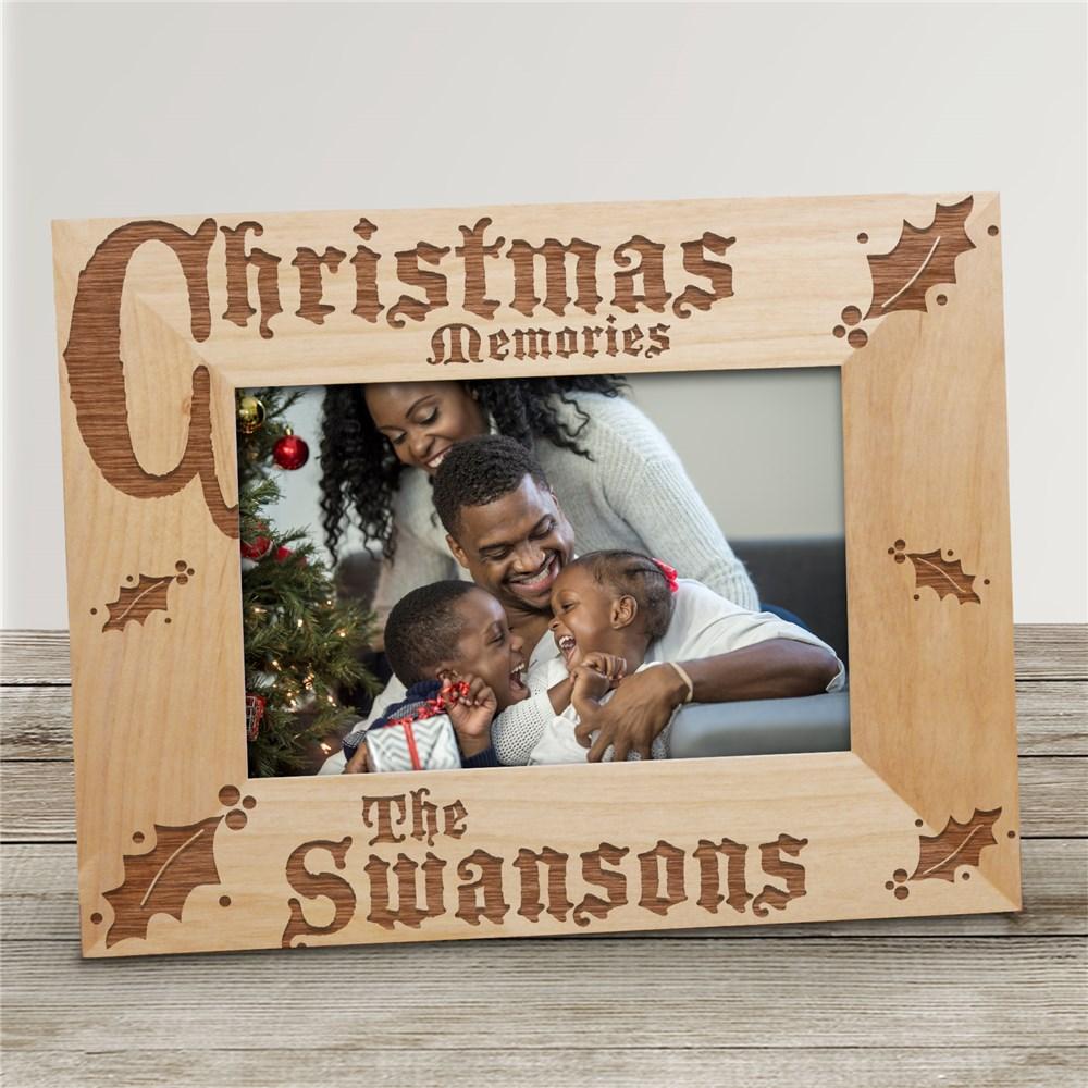 Christmas Memories Personalized Wood Picture Frame - ONLY GIFTS
