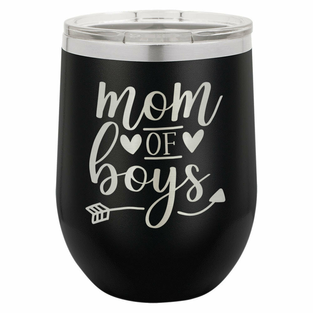 MOM OF BOYS Drink Tumbler With Straw - ONLY GIFTS