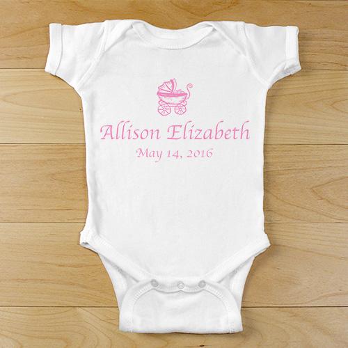 New Baby Girl Personalized Baby Carriage Infant Bodysuit