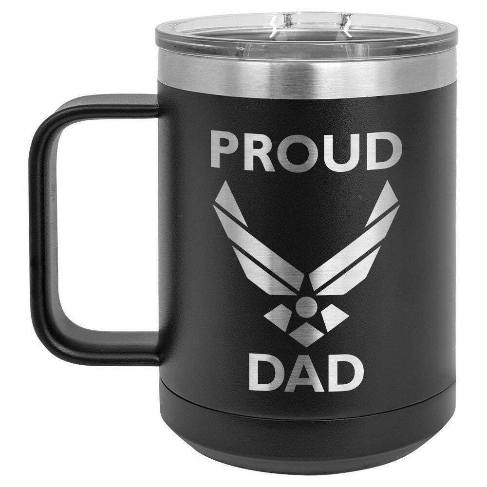 Proud Air Force Dad Drink Tumbler With Straw - ONLY GIFTS