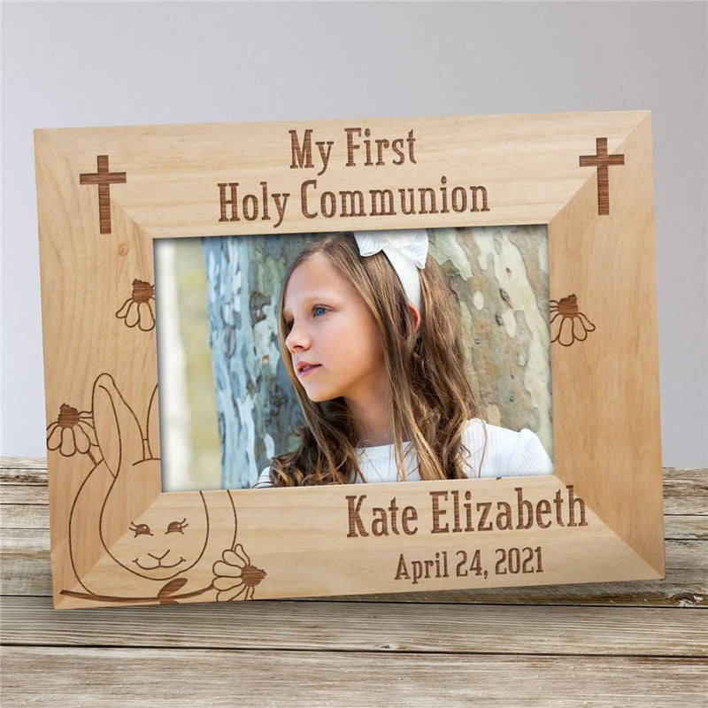 Engraved First Communion Bunny Frame