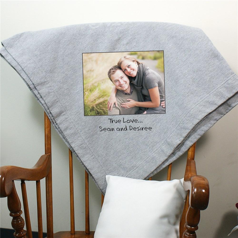 Custom Message Photo Fleece Blanket– ONLY GIFTS - Main Image