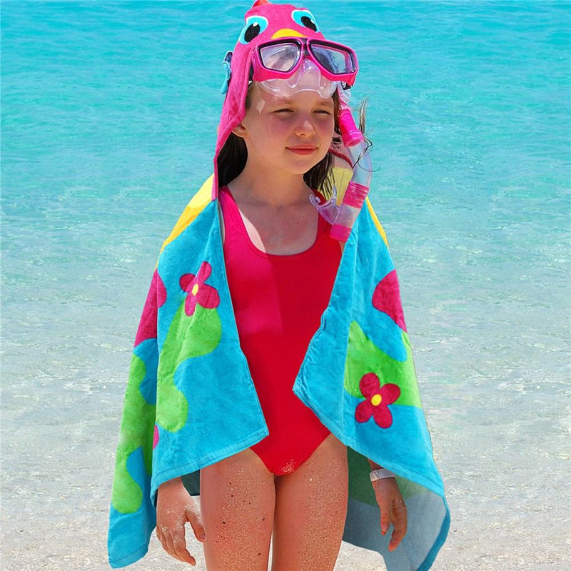 Embroidered Fish Hooded Beach Towel