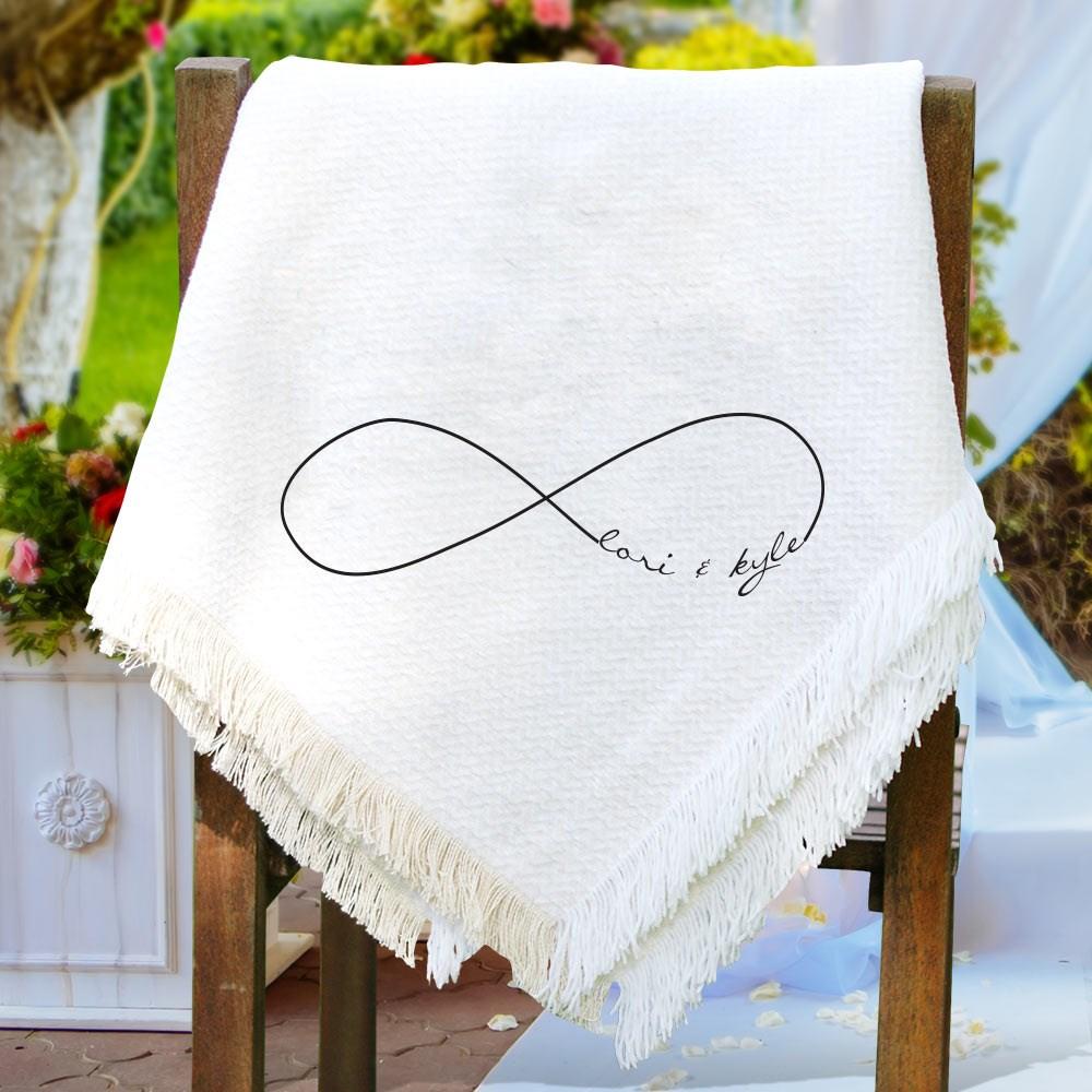 Embroidered Couples Throw - ONLY GIFTS