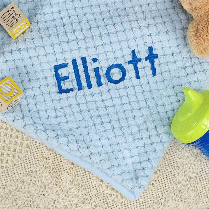Personalized Blue Baby Blanket
