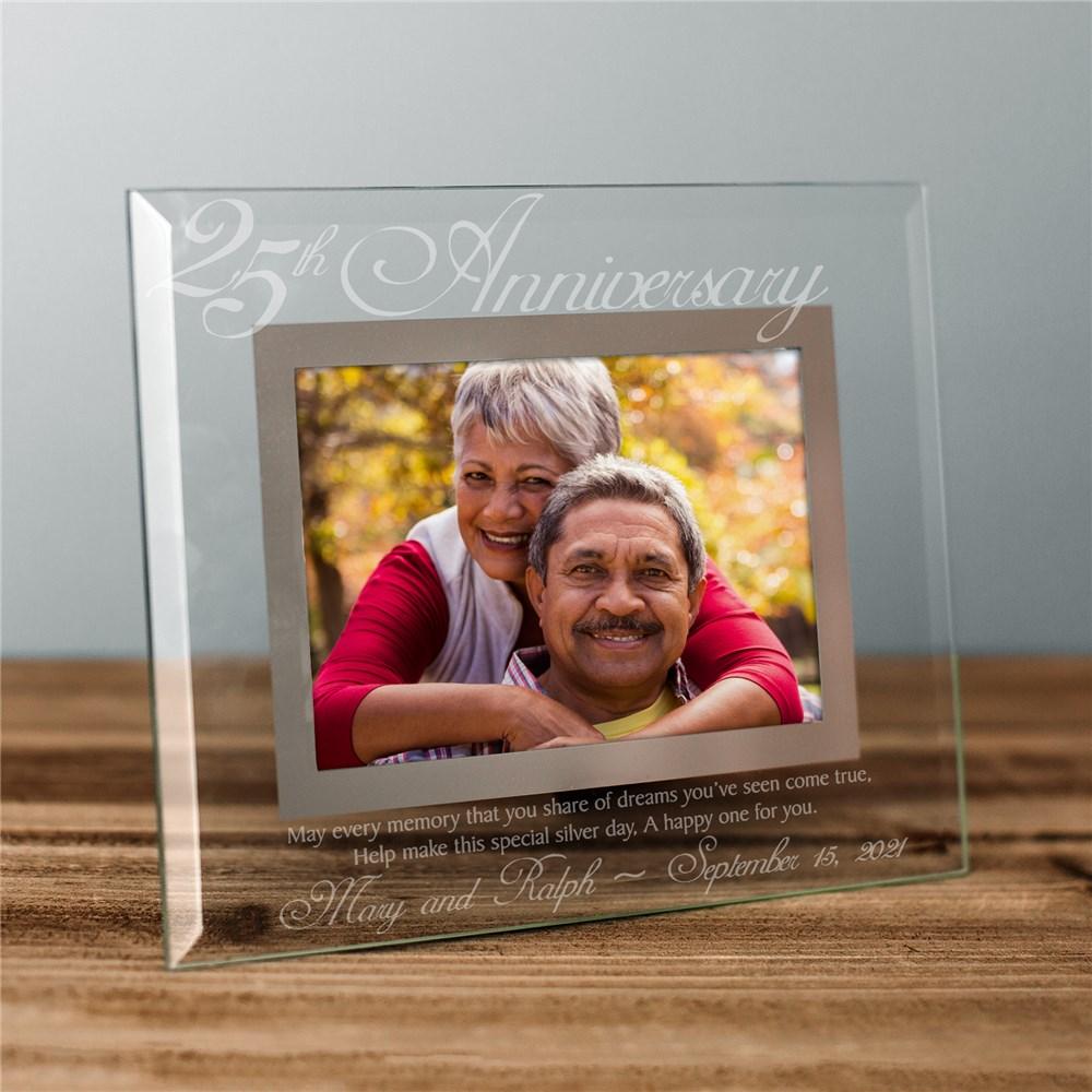 25th Anniversary Glass Picture Frame - ONLY GIFTS