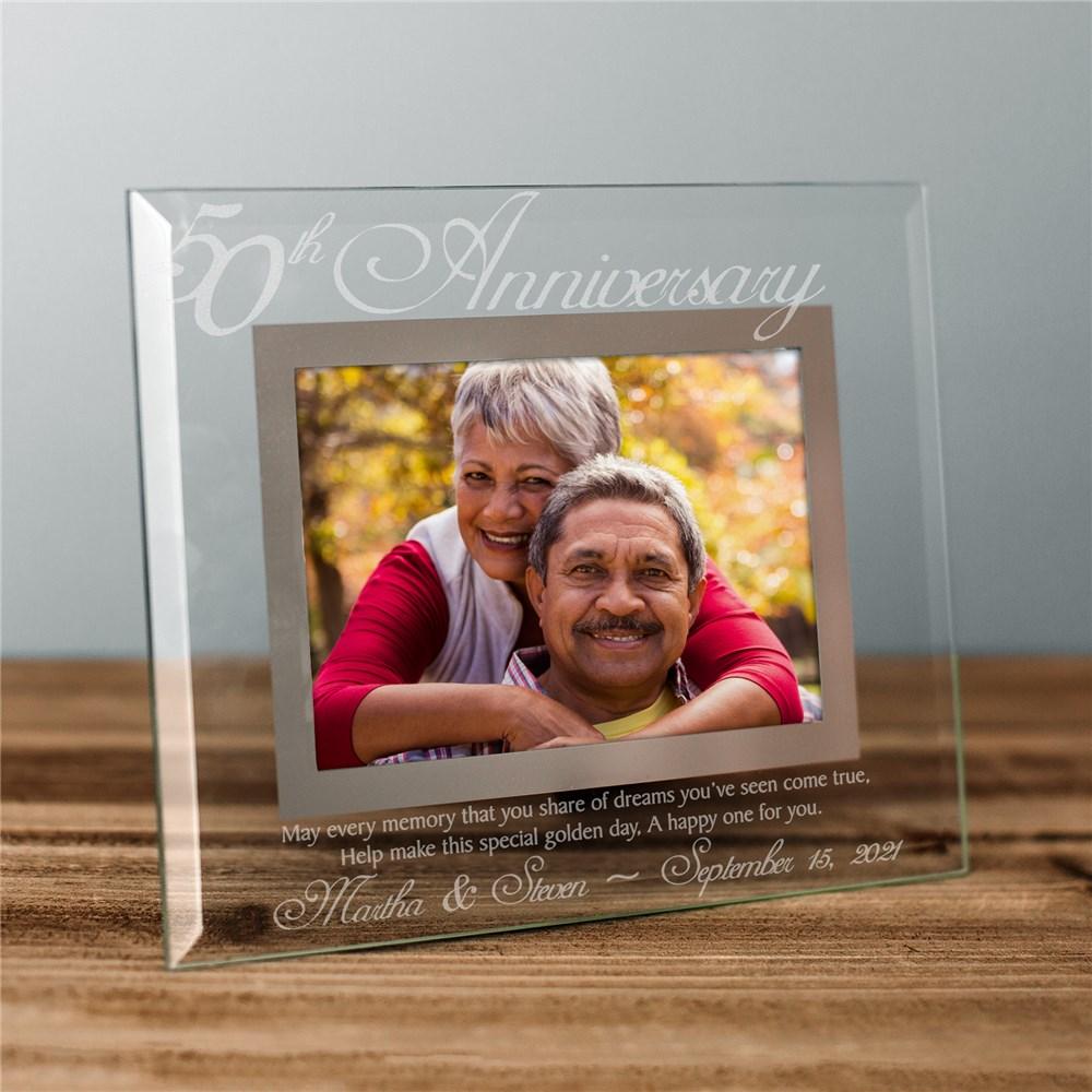 50th Anniversary Glass Picture Frame - ONLY GIFTS
