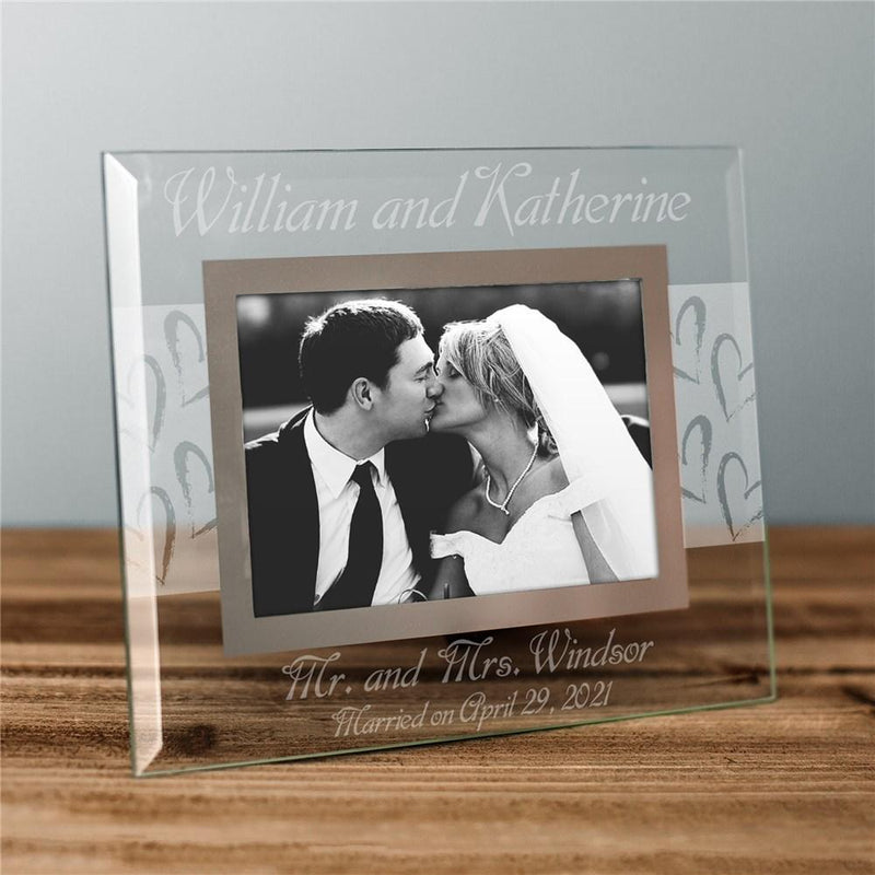 Couples Wedding Glass Picture Frame