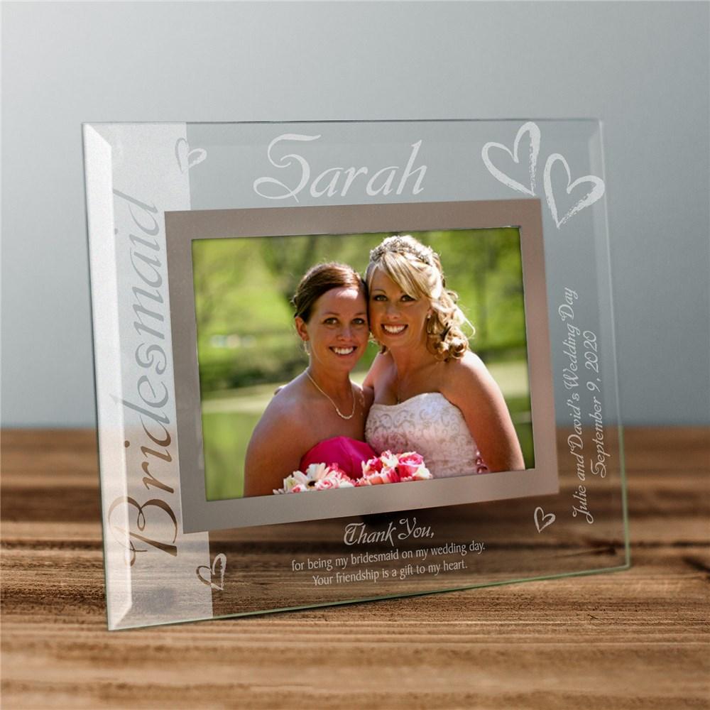 Bridesmaid Glass Picture Frame - ONLY GIFTS