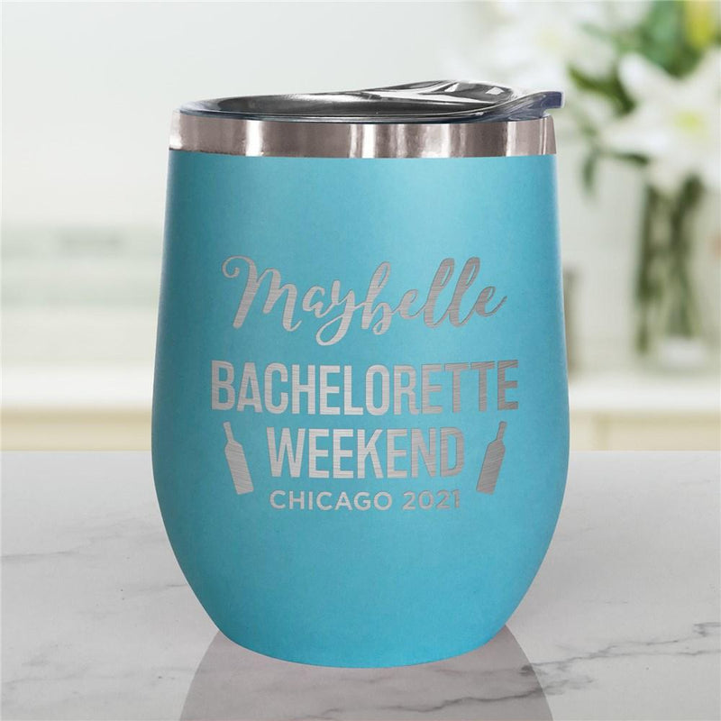 Engraved Bachelorette Weekend Stemless Wine Tumbler