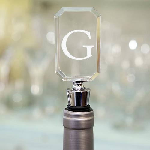 Acrylic Bottle Stopper with Block Initial