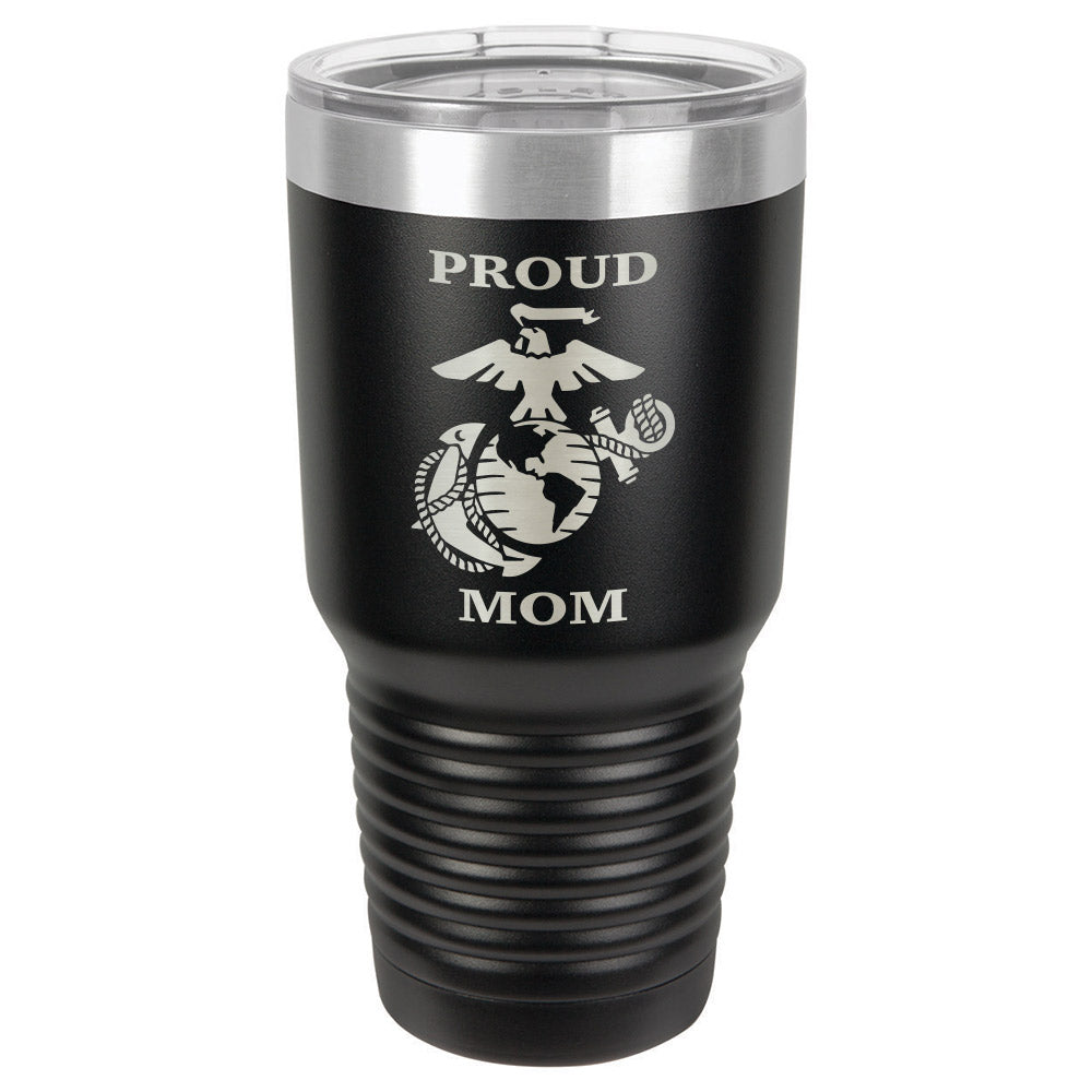 Proud Marines Mom Drink Tumbler With Straw - ONLY GIFTS