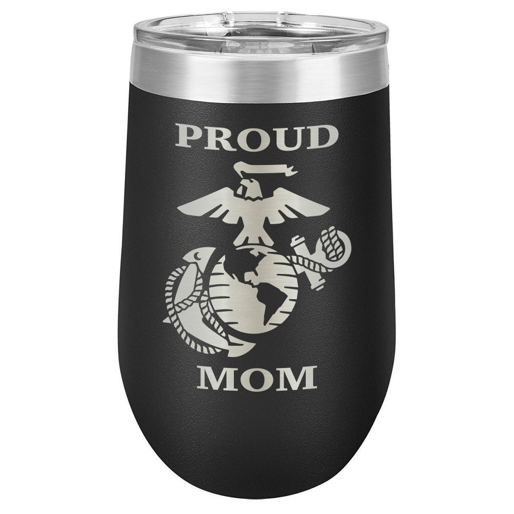 Proud Marines Mom Drink Tumbler With Straw - ONLY GIFTS
