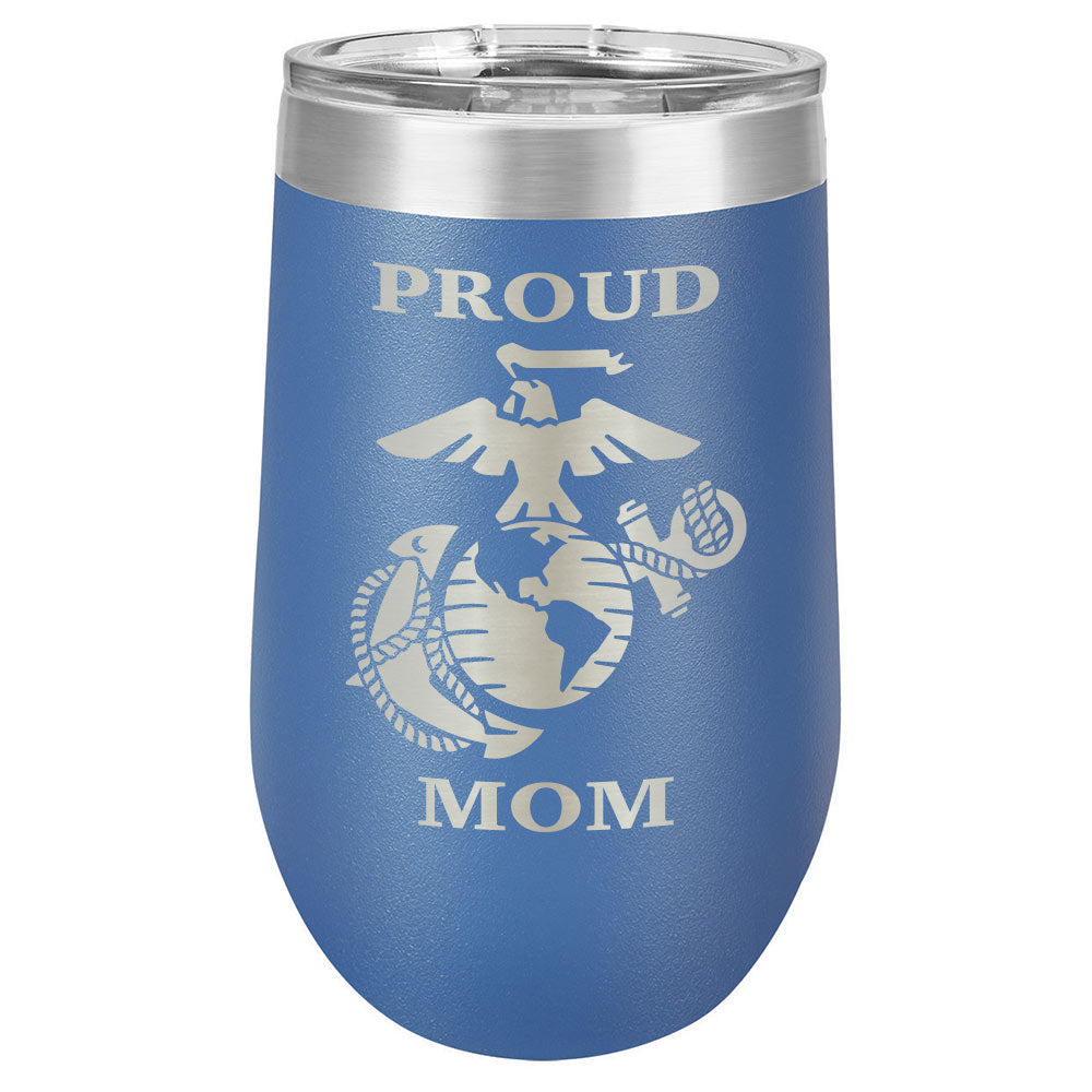 Proud Marines Mom Drink Tumbler With Straw - ONLY GIFTS