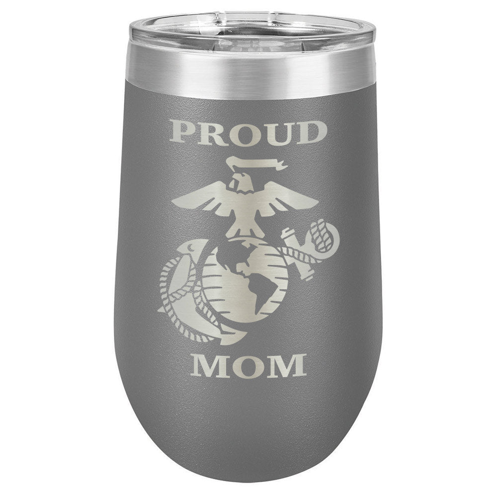 Proud Marines Mom Drink Tumbler With Straw - ONLY GIFTS