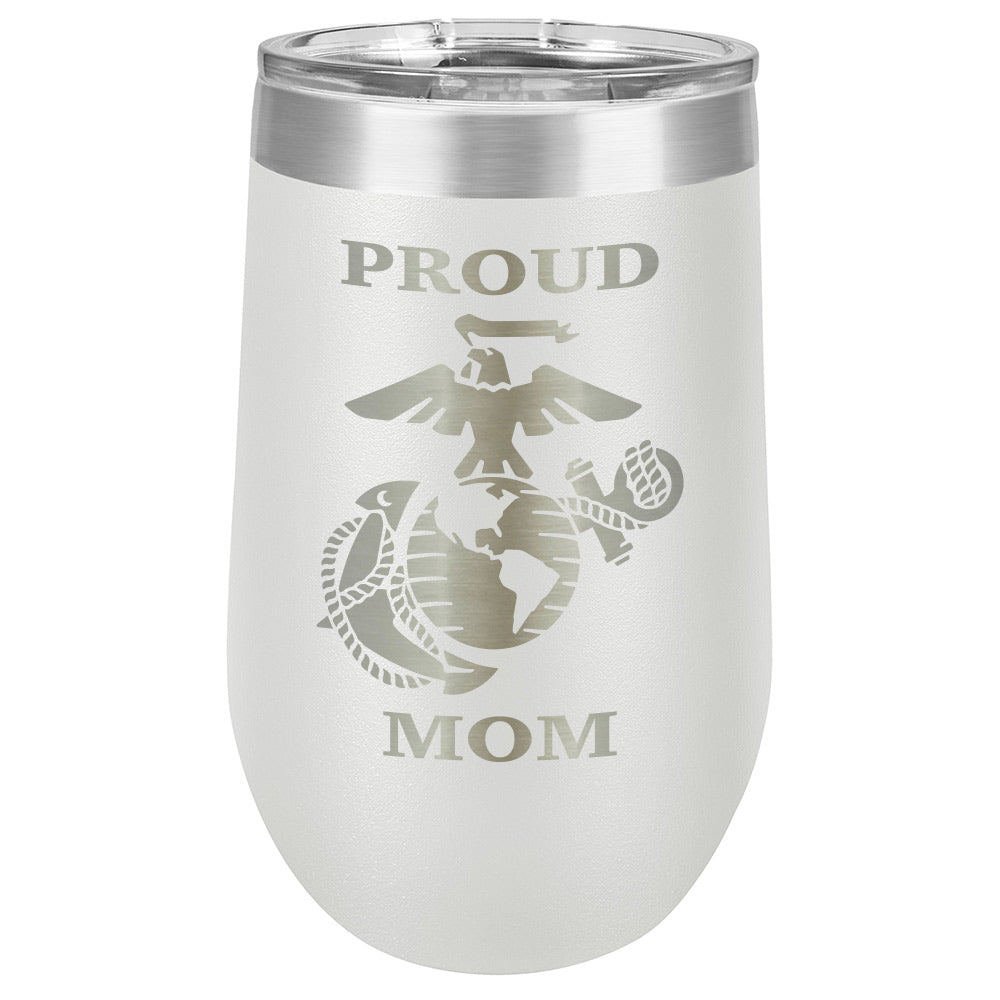 Proud Marines Mom Drink Tumbler With Straw - ONLY GIFTS