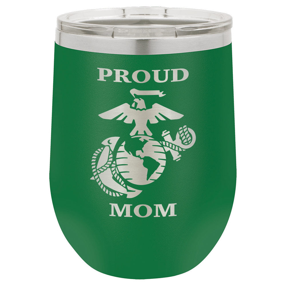 Proud Marines Mom Drink Tumbler With Straw - ONLY GIFTS