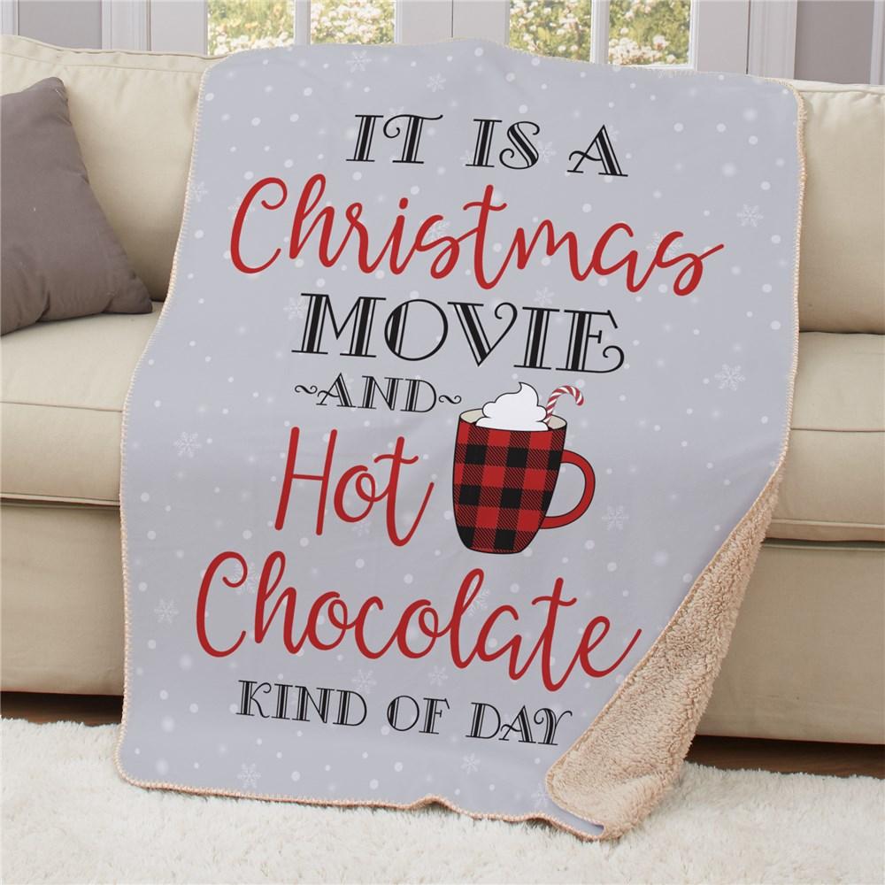 Christmas Movie &amp; Hot Chocolate Blanket 50x60 - ONLY GIFTS