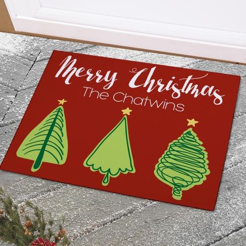 Christmas Tree Personalized Doormat - ONLY GIFTS