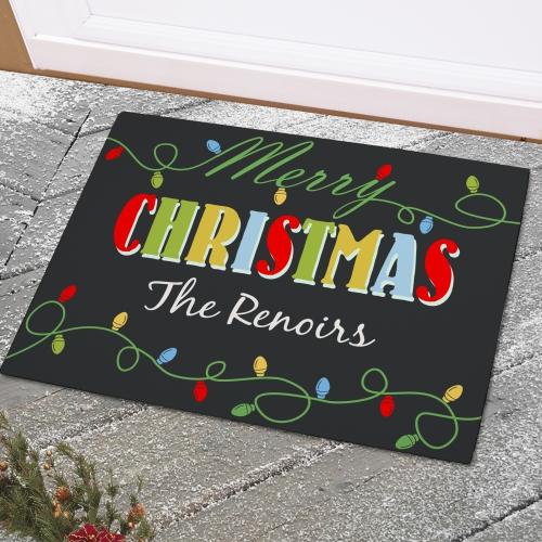 Christmas Lights Personalized Doormats