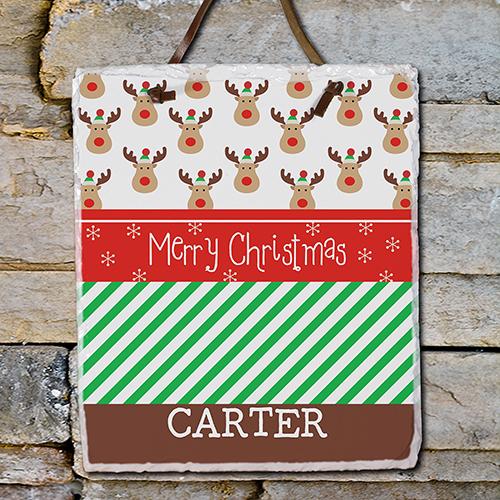 Christmas Reindeer Slate Plaque