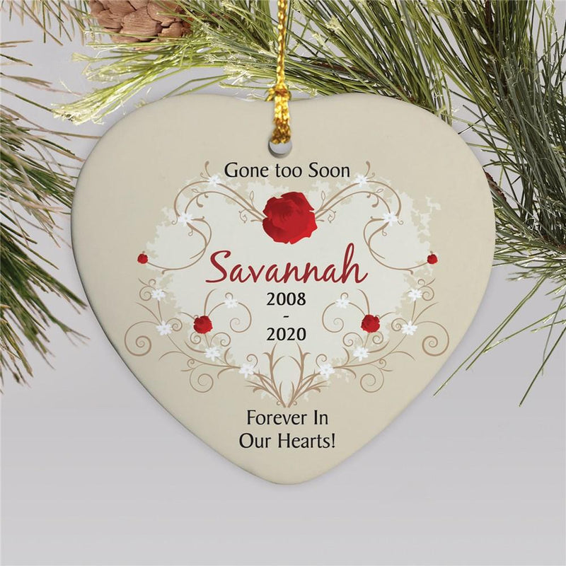 Ceramic Heart Personalized Memorial Ornament