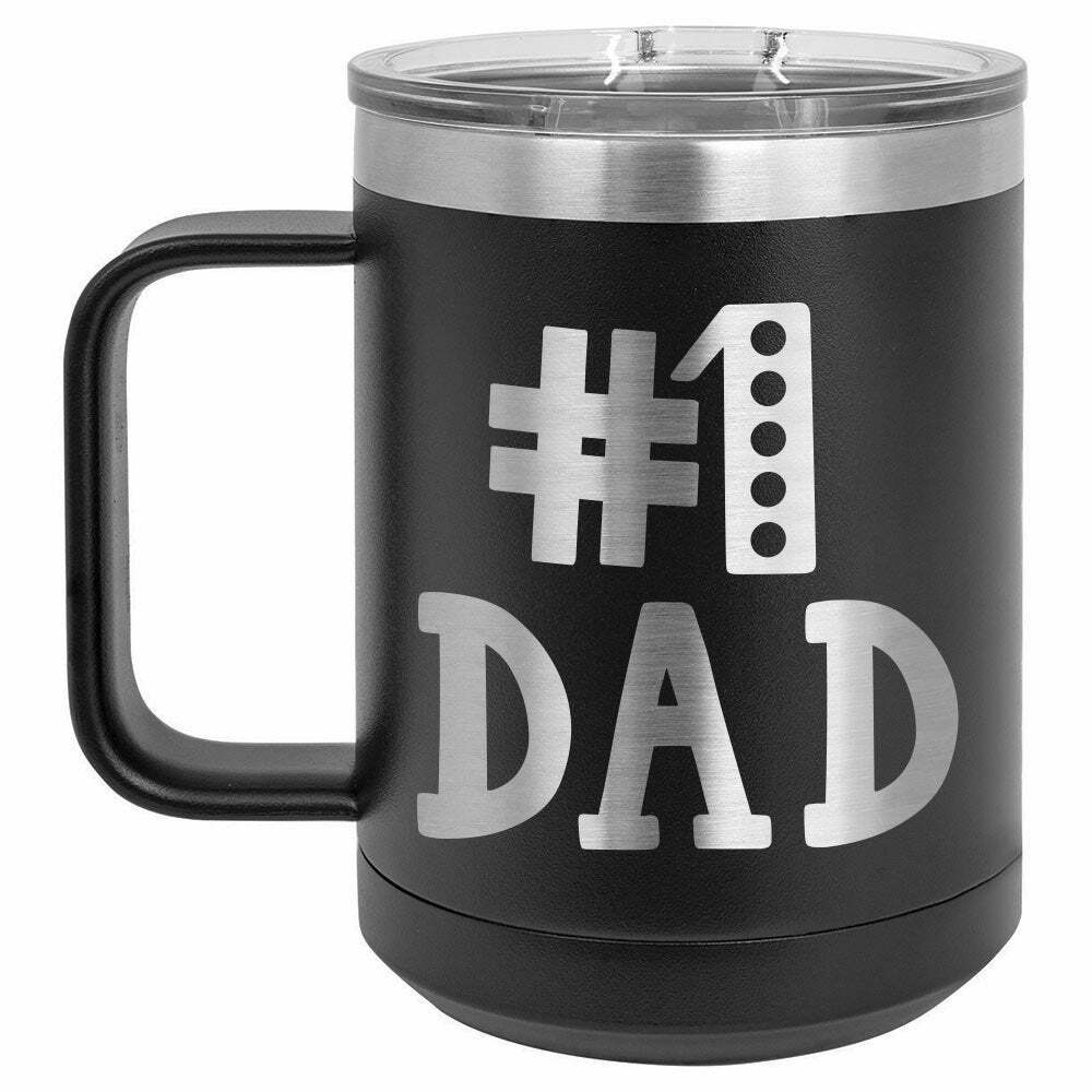 Number 1 Dad, #1 Dad Drink Tumbler With Straw - ONLY GIFTS