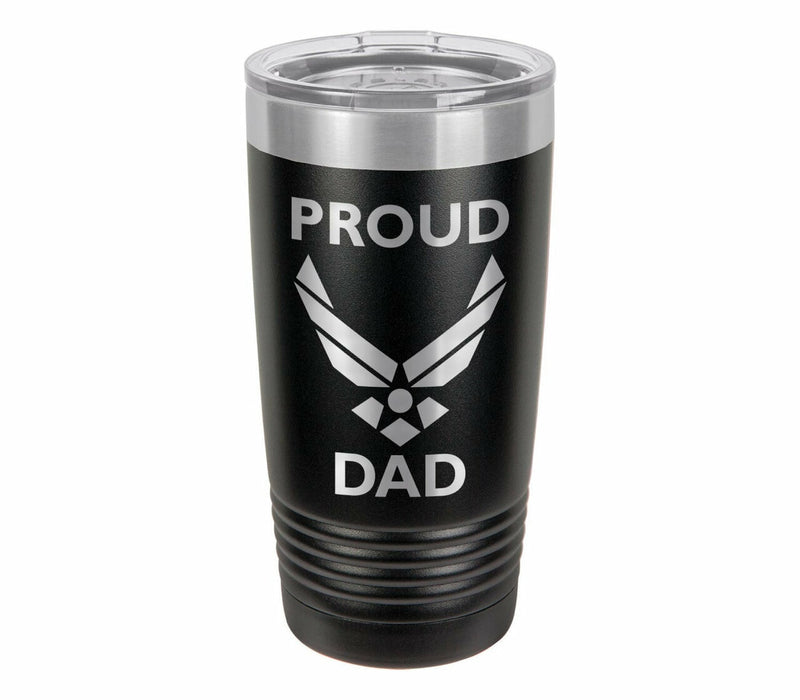 Proud Air Force Dad Drink Tumbler With Straw