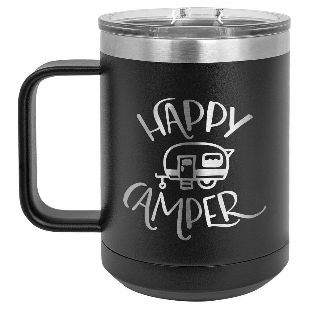HAPPY CAMPER Drink Tumbler With Straw - ONLY GIFTS