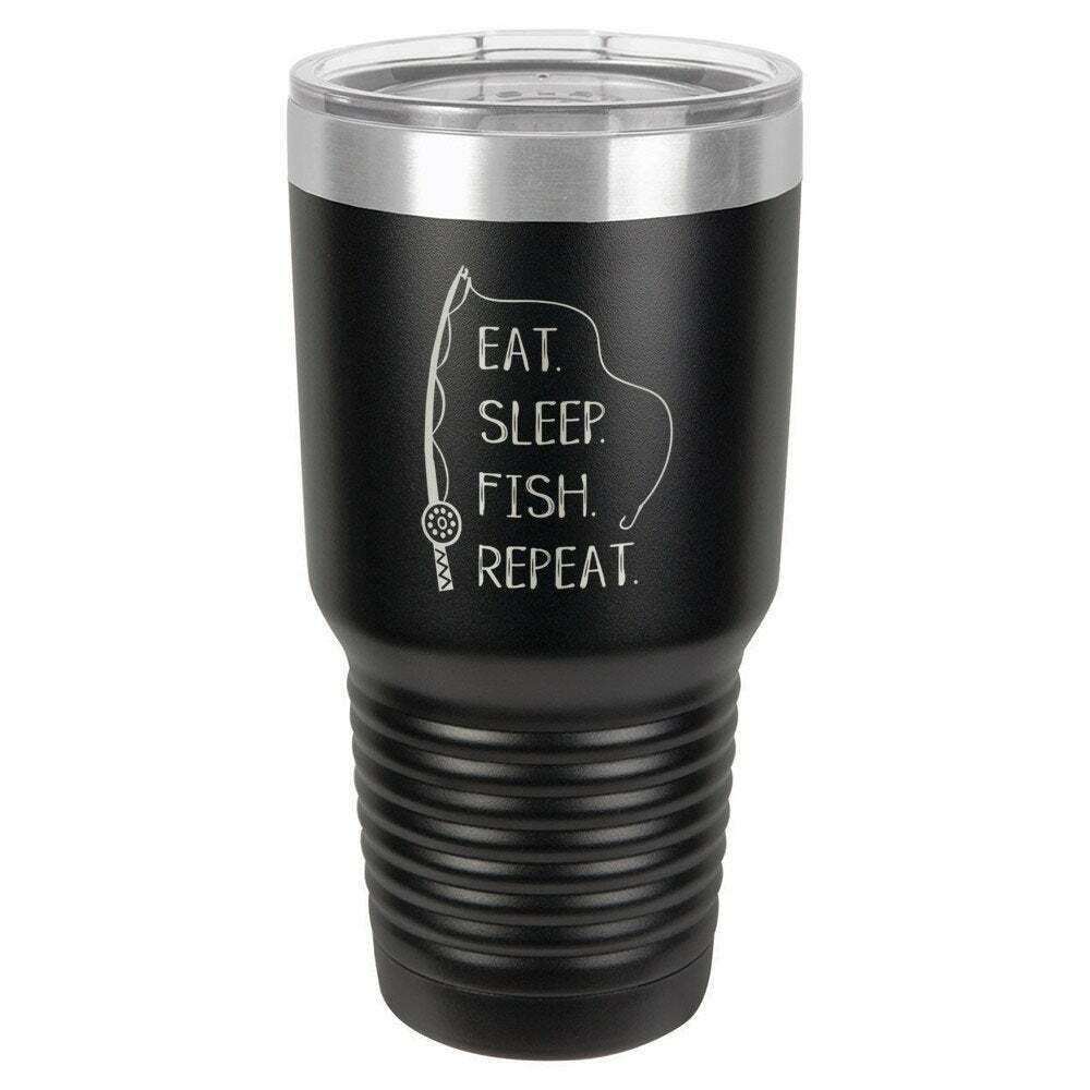 Eat Sleep Fish Repeat Drink Tumbler With Straw - ONLY GIFTS