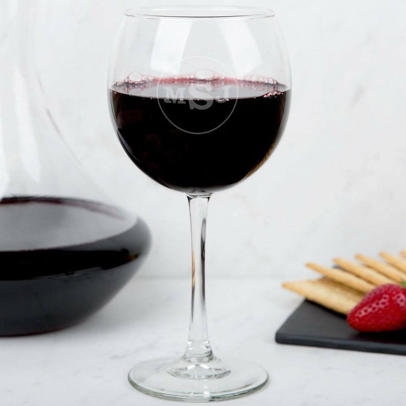 Circle Monogram Wine Glass
