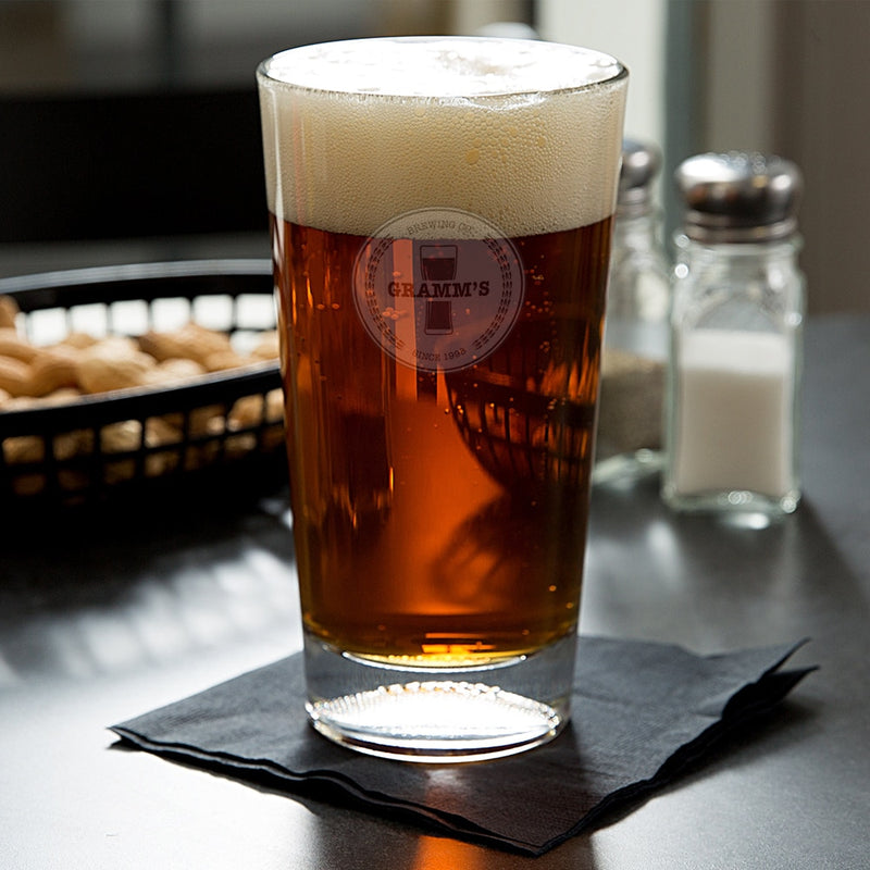 Classic Brewery Personalized Football Beer Glass