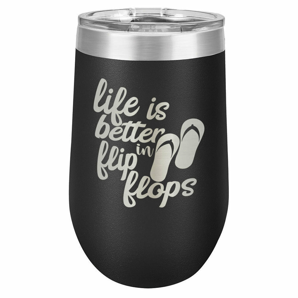 Life Is Better In Flip Flops Drink Tumbler With Straw - ONLY GIFTS