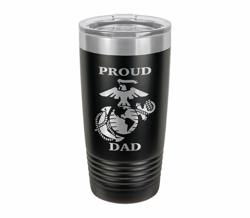 Proud Marines Dad Drink Tumbler With Straw