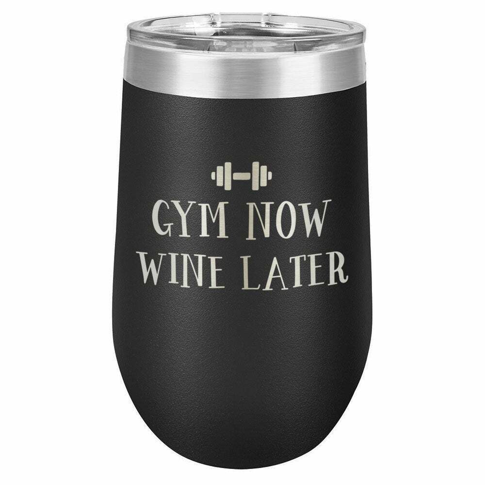 Gym Now Wine Later Drink Tumbler With Straw - ONLY GIFTS