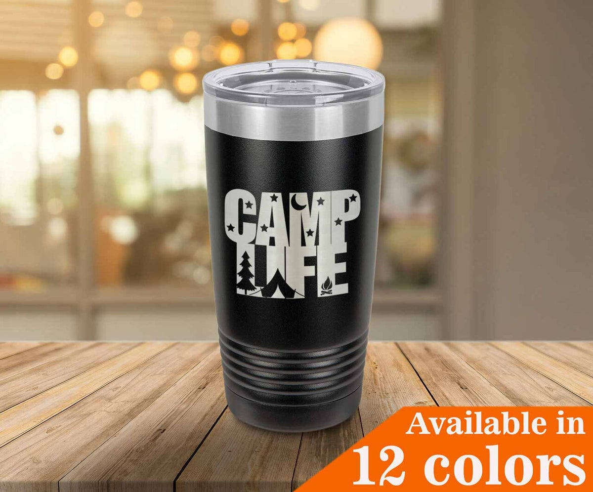 CAMP LIFE Drink Tumbler With Straw - ONLY GIFTS