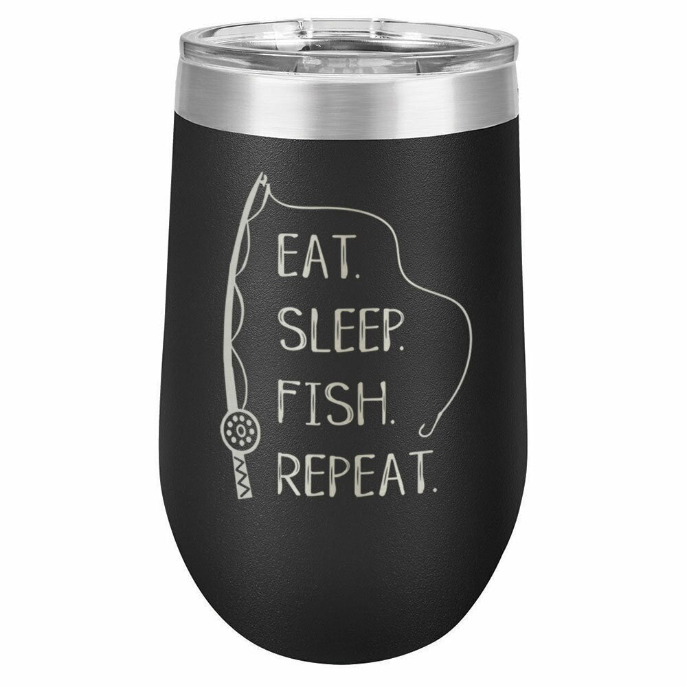 Eat Sleep Fish Repeat Drink Tumbler With Straw - ONLY GIFTS