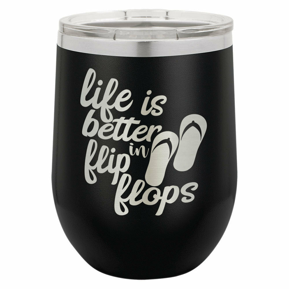 Life Is Better In Flip Flops Drink Tumbler With Straw - ONLY GIFTS