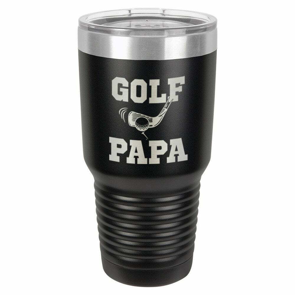 Golf Papa Drink Tumbler With Straw - ONLY GIFTS