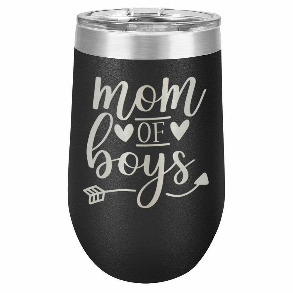 MOM OF BOYS Drink Tumbler With Straw - ONLY GIFTS