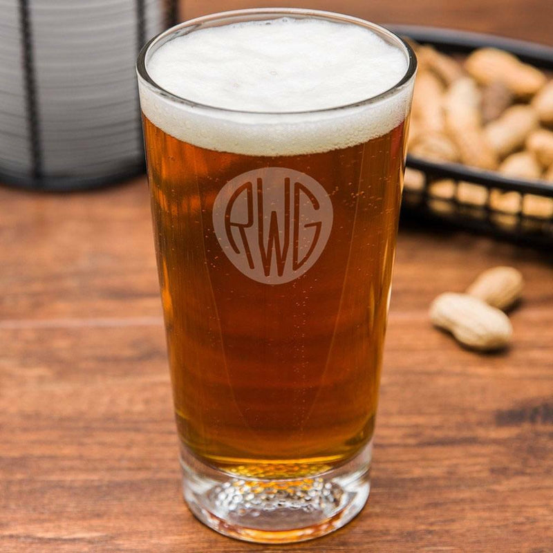 Solid Circle Monogram Golf Beer Glass