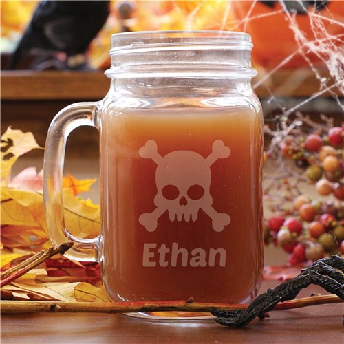 Engraved Halloween Mason Jar - ONLY GIFTS
