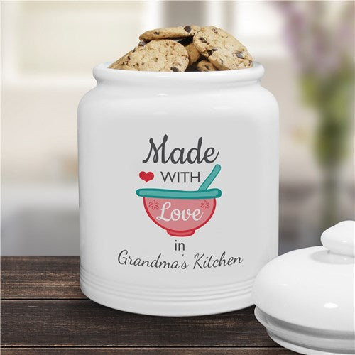 Personalized Made With Love Cookie Jar - ONLY GIFTS