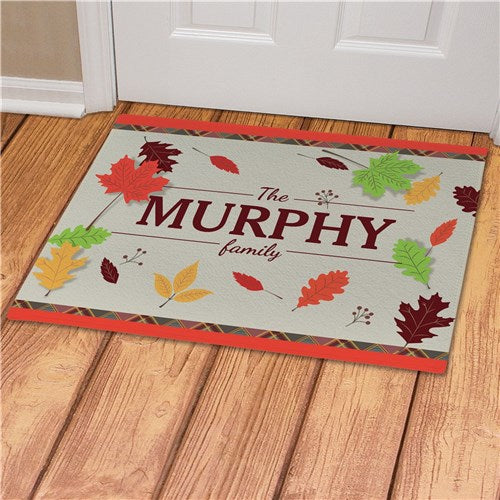 Personalized Fall Leaves Doormat - ONLY GIFTS