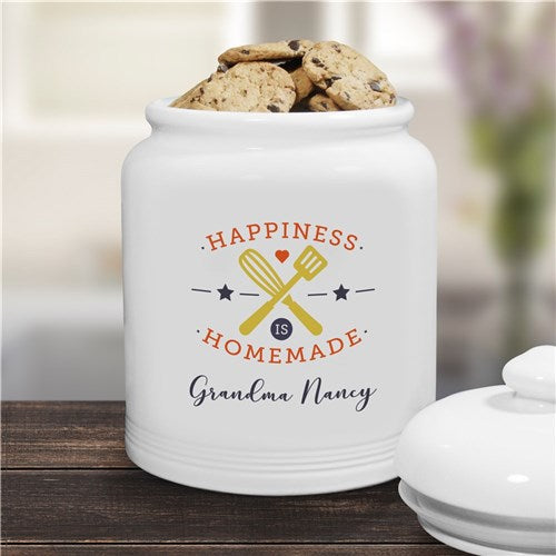 Personalized Happiness Is Homemade Ceramic Cookie Jar