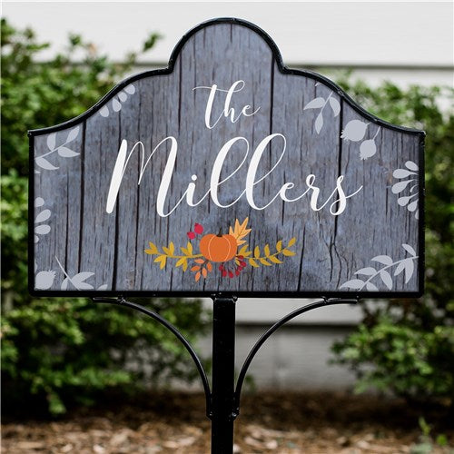 Personalized Fall Floral Magnetic Yard Sign