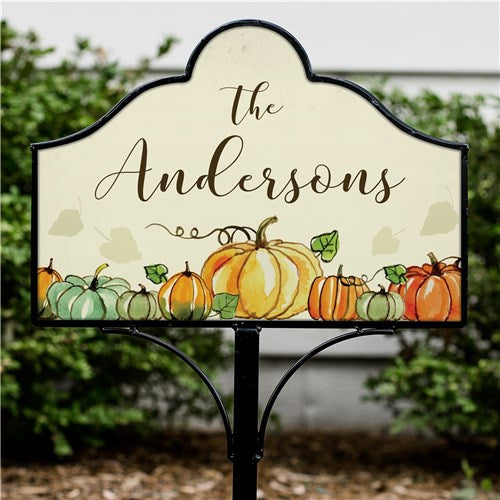 Personalized Fall Pumpkin Magnetic Yard Sign
