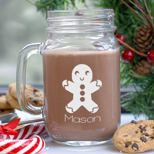 Engraved Gingerbread Mason Jar - ONLY GIFTS