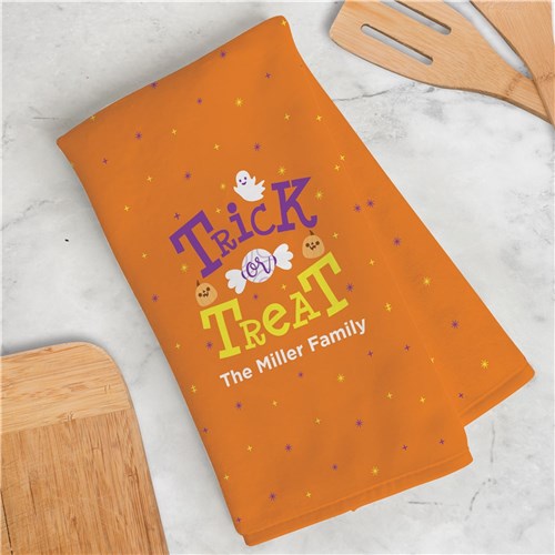 Personalized Trick or Treat Dish Towel - ONLY GIFTS