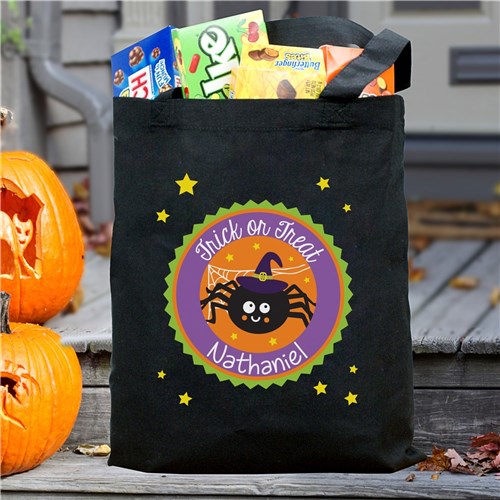 Personalized Trick Or Treat Spider Bag